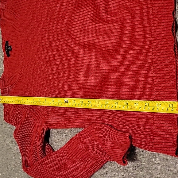 EUC J. Crew Cotton Cashmere Red Sweater Medium - Picture 5 of 5